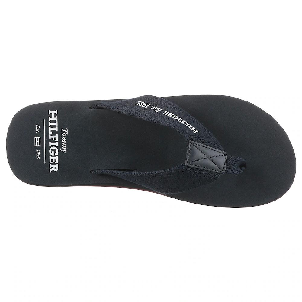 Tommy Hilfiger Zehentrenner »HILFIGER 85 BEACH SANDAL« Sommermode Dianette Sommerschuh Mit Logoschriftzug ▷ Für