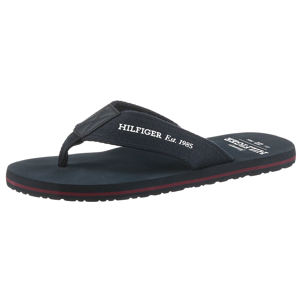 Tommy Hilfiger Zehentrenner »HILFIGER 85 BEACH SANDAL« Sommermode Dianette Sommerschuh mit Logoschriftzug ▷ für