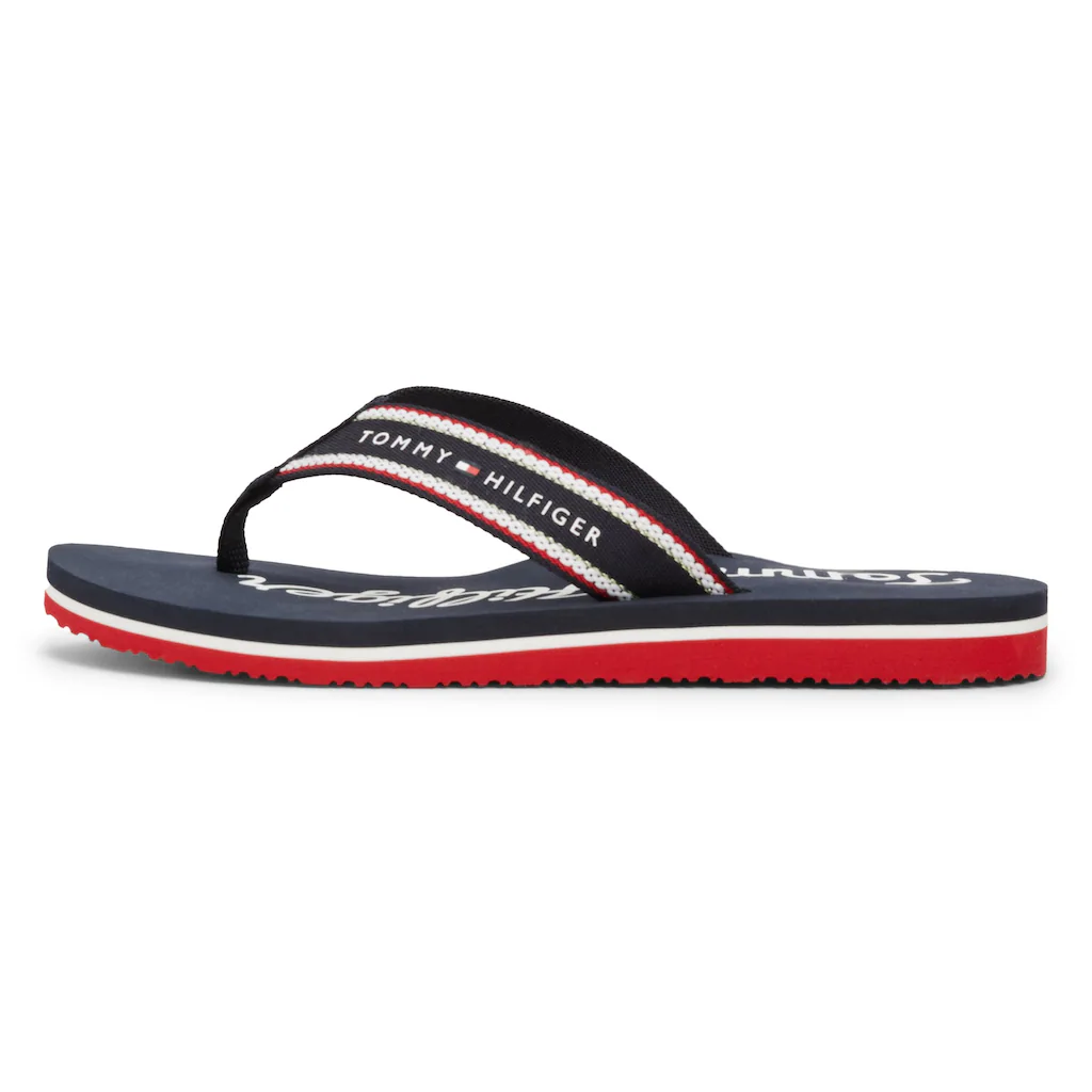 Tommy Hilfiger Zehentrenner »IM GRAPHIC BEACH SANDAL« Sommermode Dianette Poolslides mit auffälligem Logoschriftzug