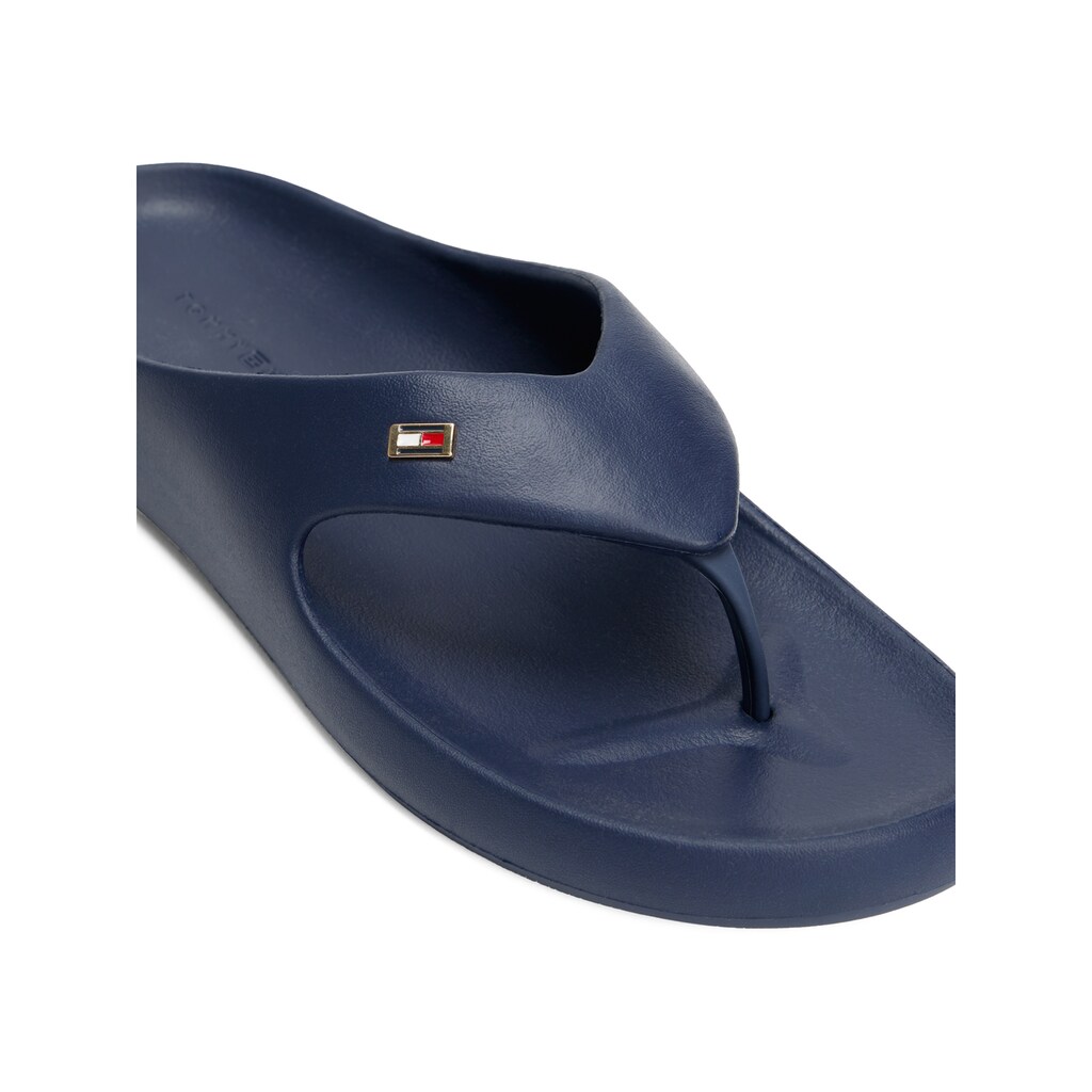 Tommy Hilfiger Zehentrenner »TH COMFORT BEACH SANDAL« Dianette Sommerschuh Bequemschuh Mit Kleiner Logostickerei