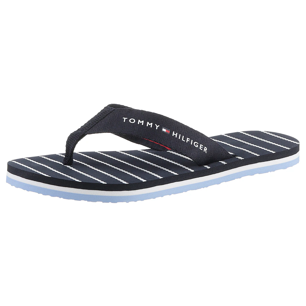 Tommy Hilfiger Zehentrenner »TOMMY ESSENTIAL ROPE SANDAL« mit gestreifter Decksohle bestellen