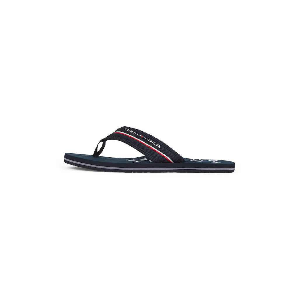 Tommy Hilfiger Zehentrenner »TOMMY HILFIGER WEB BEACH SANDAL« Dianette Sommerschuh Badeschuh mit Logoschriftzug online kaufen