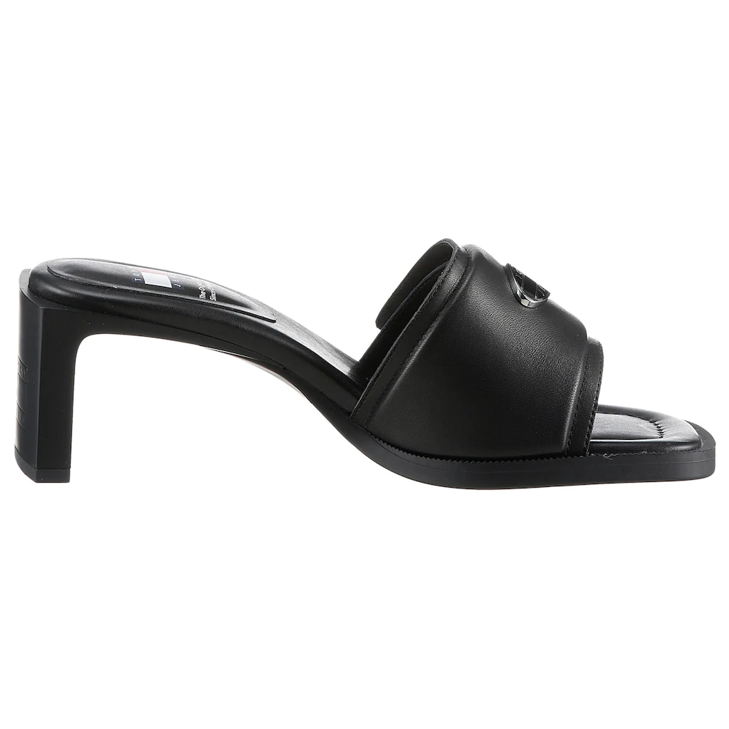 Tommy Jeans Pantolette »THE SOHO HEEL LEATHER« Partymode Sommerschuh Mit Breiter Bandage