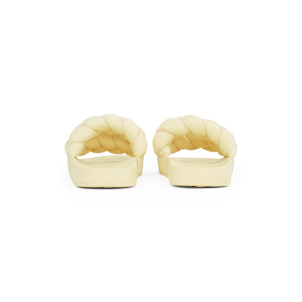 Tommy Jeans Pantolette »TJW BRAIDED SLIDE« Sommerschuh Flats Schlupfschuh Geflochtene Wattierte Bandage