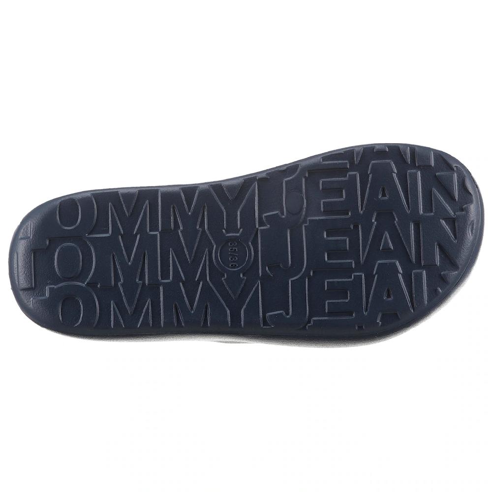 Tommy Jeans Pantolette »TJW CHUNKY FLATFORM SLIDE« Mit Kontrastfarbenem Logoschriftzug ▷ Für