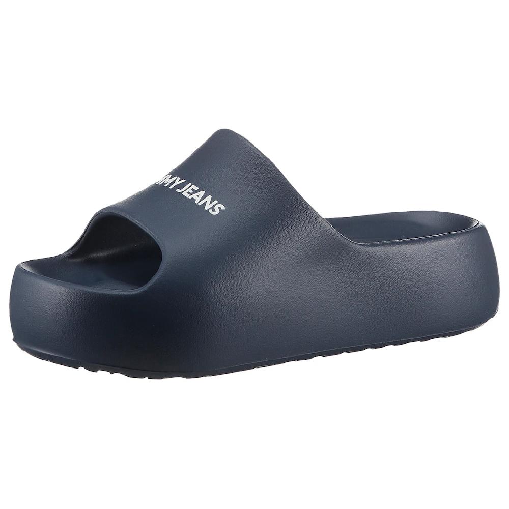 Tommy Jeans Pantolette »TJW CHUNKY FLATFORM SLIDE« mit kontrastfarbenem Logoschriftzug ▷ für