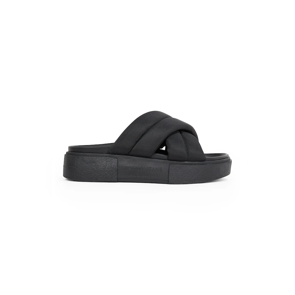 Tommy Jeans Pantolette »TJW FLATFORM SANDAL« Plateau Sommerschuh Schlüpfschuh Mit Wattierten Bandagen