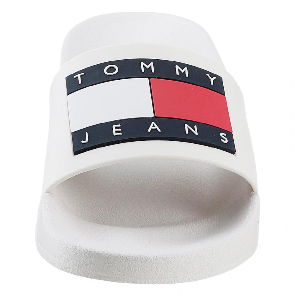 Tommy Jeans Pantolette »TOMMY JEANS FLAG POOL SLD ESS« Sommerschuh Schlappen Mit Farbiger Logoflagge Bestellen