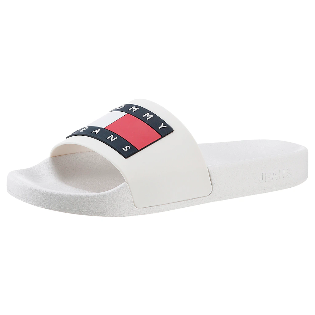 Tommy Jeans Pantolette »TOMMY JEANS FLAG POOL SLD ESS« Sommerschuh Schlappen mit farbiger Logoflagge bestellen
