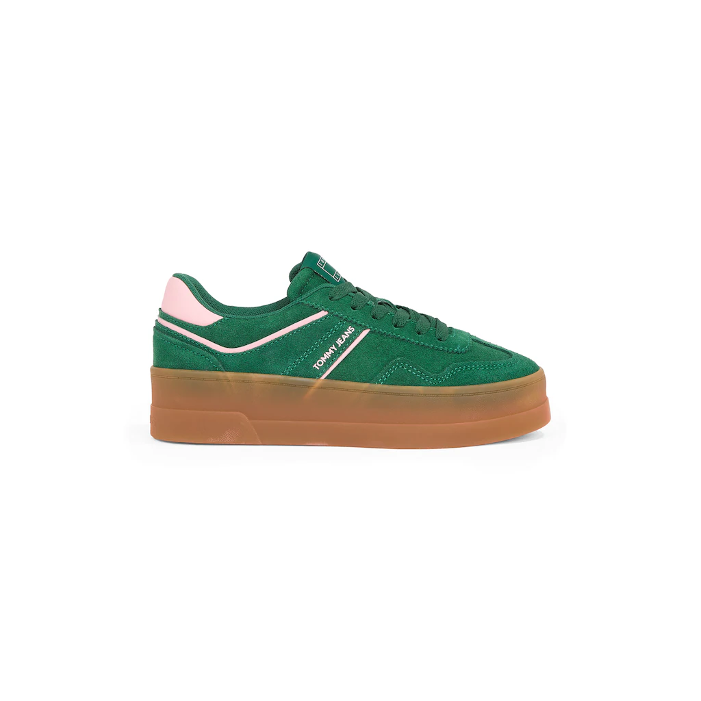 Tommy Jeans Plateausneaker »THE GREENWICH FLATFORM SUEDE« Freizeitschuh Halbschuh Schnürschuh Mit Dezenten Ziernähten Online Kaufen