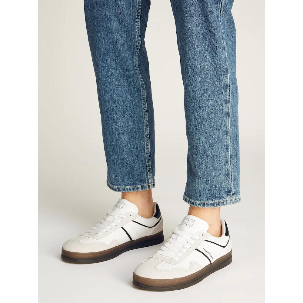 Tommy Jeans Plateausneaker »THE GREENWICH LEATHER« Freizeitschuh Halbschuh Schnürschuh Mit Kontrastbesatz Online Kaufen