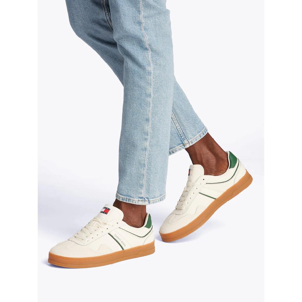 Tommy Jeans Plateausneaker »THE GREENWICH LEATHER« Freizeitschuh Halbschuh Schnürschuh Mit Kontrastfarbenen Details Online Kaufen