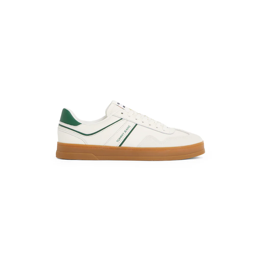 Tommy Jeans Plateausneaker »THE GREENWICH LEATHER« Freizeitschuh Halbschuh Schnürschuh Mit Kontrastfarbenen Details Online Kaufen