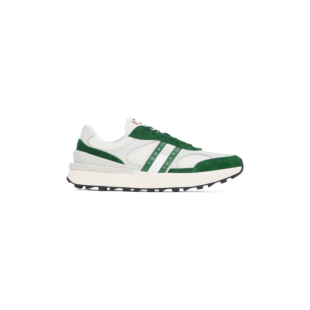 Tommy Jeans Plateausneaker »TJM TECHNICAL RUNNER ESS« Freizeitschuh Halbschuh Schnürschuh Mit Gepolstertem Schaftrand ▷ Für