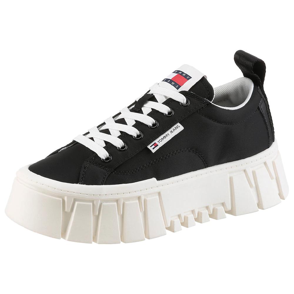 Tommy Jeans Plateausneaker »TJW FLATFORM SNEAKER NYLON« Freizeitschuh Halbschuh Schnürschuh mit markanter Plateausohle kaufen
