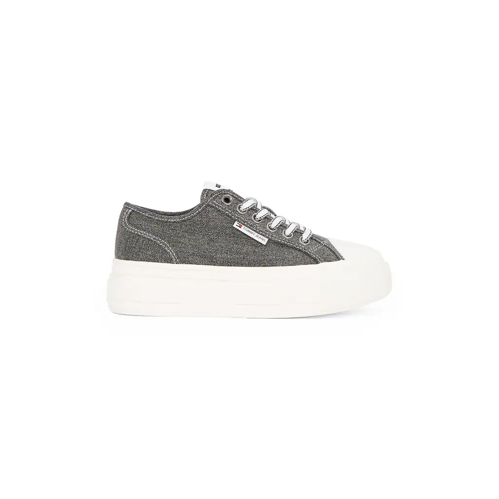 Tommy Jeans Plateausneaker »TJW FOXING FLATFORM LC« Freizeitschuh Halbschuh Schnürschuh Im Jeans-Look