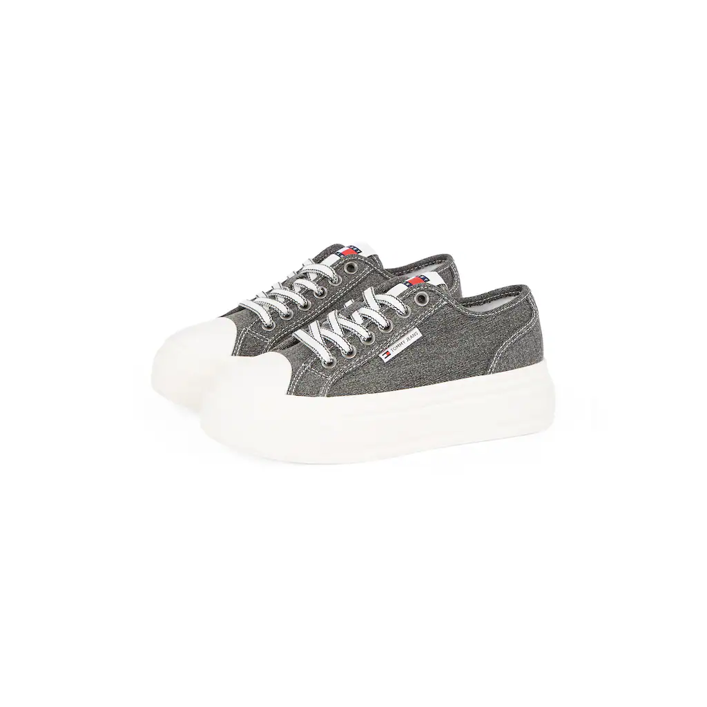 Tommy Jeans Plateausneaker »TJW FOXING FLATFORM LC« Freizeitschuh Halbschuh Schnürschuh im Jeans-Look