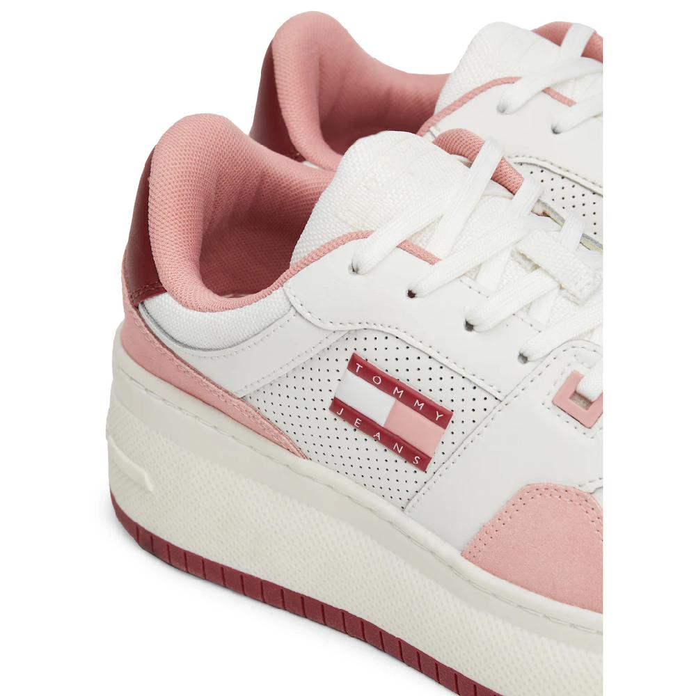 Tommy Jeans Plateausneaker »TJW RETRO BASKET FLATFORM MIX« Freizeitschuh Halbschuh Schnürschuh Mit Logo-Flagge ▷ Für