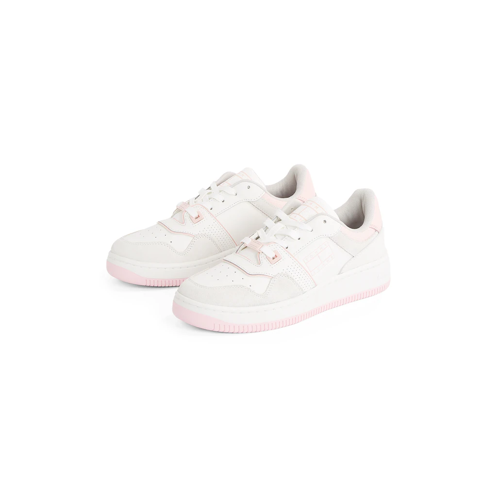 Tommy Jeans Plateausneaker »TJW RETRO BASKET WASHED SUEDE« Freizeitschuh Halbschuh Schnürschuh im Basket Look