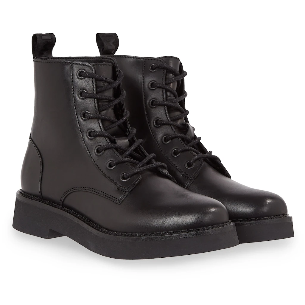 Tommy Jeans Schnürboots »TJW LACE UP FLAT BOOT« mit Logo an der Anziehlasche online bestellen