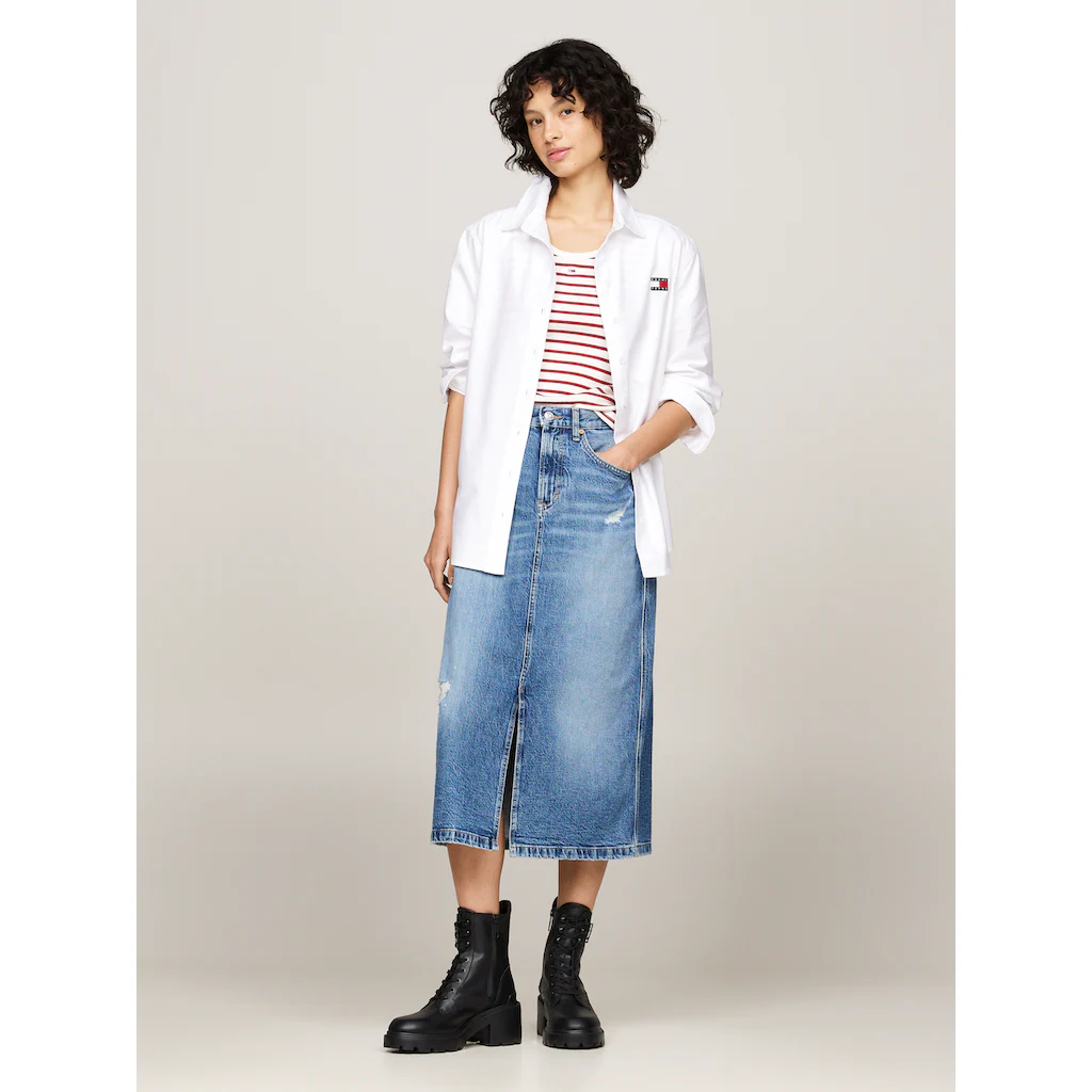 Tommy Jeans Schnürstiefelette »TJW MID HEEL BOOT LEATHER« Blockabsatz Plateau Schnürboots Chunkyboots Mit Label Kaufen