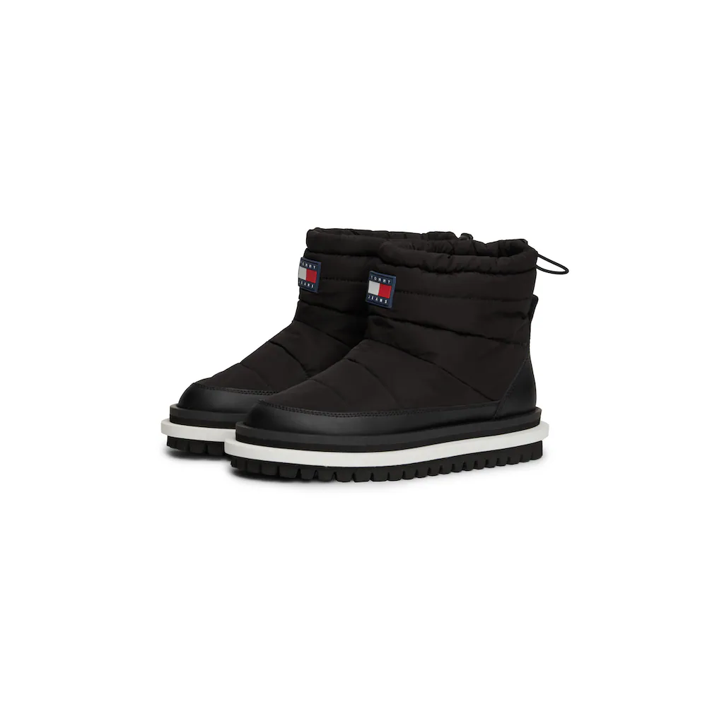 Tommy Jeans Winterboots »TJW PADDED FLAT BOOT WL« Plateau Snowboots Kurzstiefel Mit Schnellverschluss Am Schaftrand ▷ Für