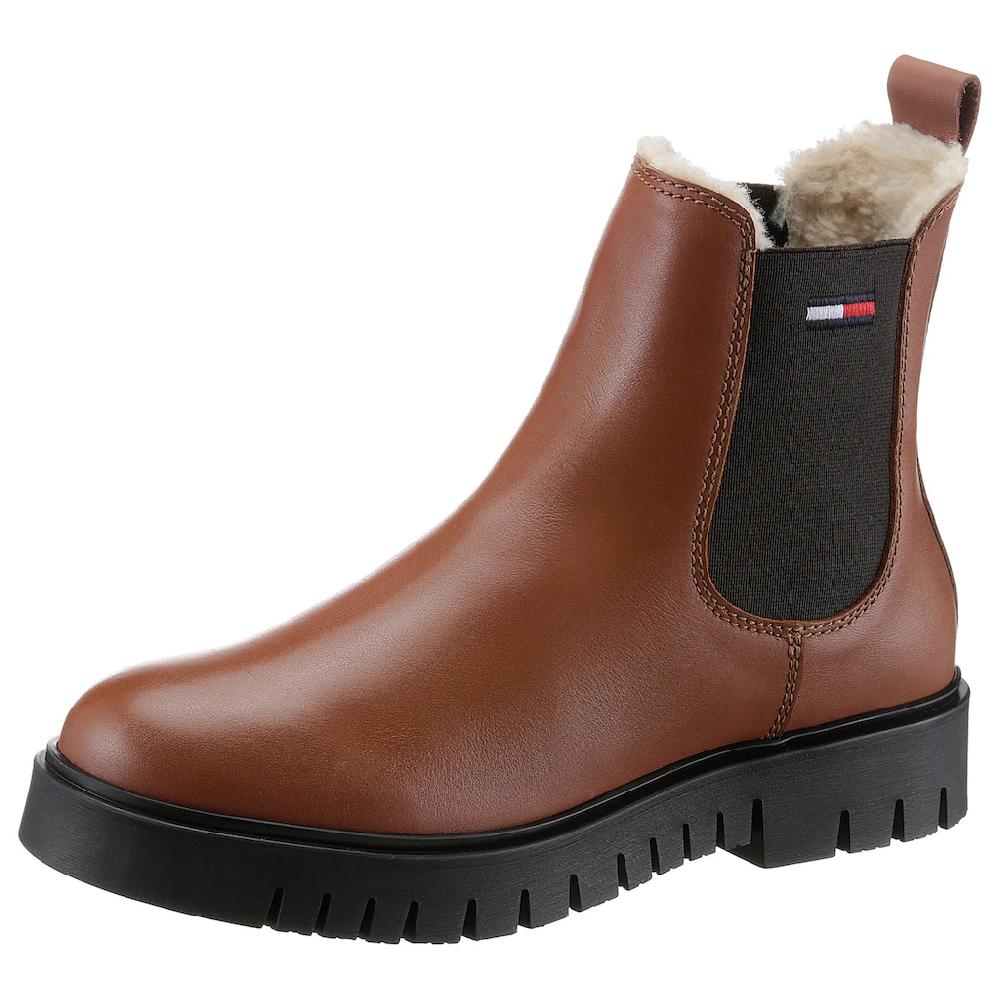 Tommy Jeans Winterboots »WARMLINED CHELSEA BOOT« Blockabsatz Plateau Businesschuh mit Profilsohle ▷ für