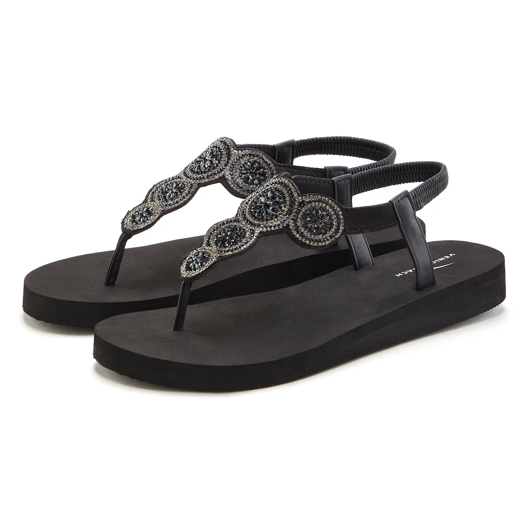 Venice Beach Zehensteg-Sandale Ultraleicht Mit Glitzerdetails VEGAN