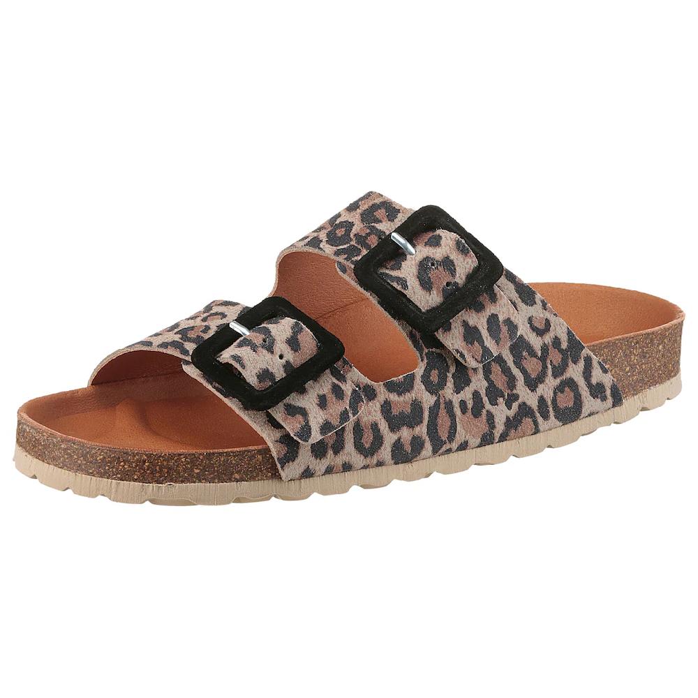 VERBENAS Pantolette »Randell Leopardo« Sommerschuh Schlappen Hausschuh mit Softfußbett