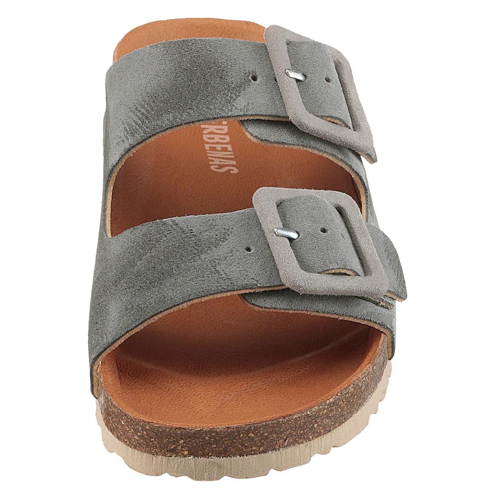 VERBENAS Pantolette »Randell Velour« Sommerschuh Schlappen Hausschuh Urlaubschuh Mit Softfußbett