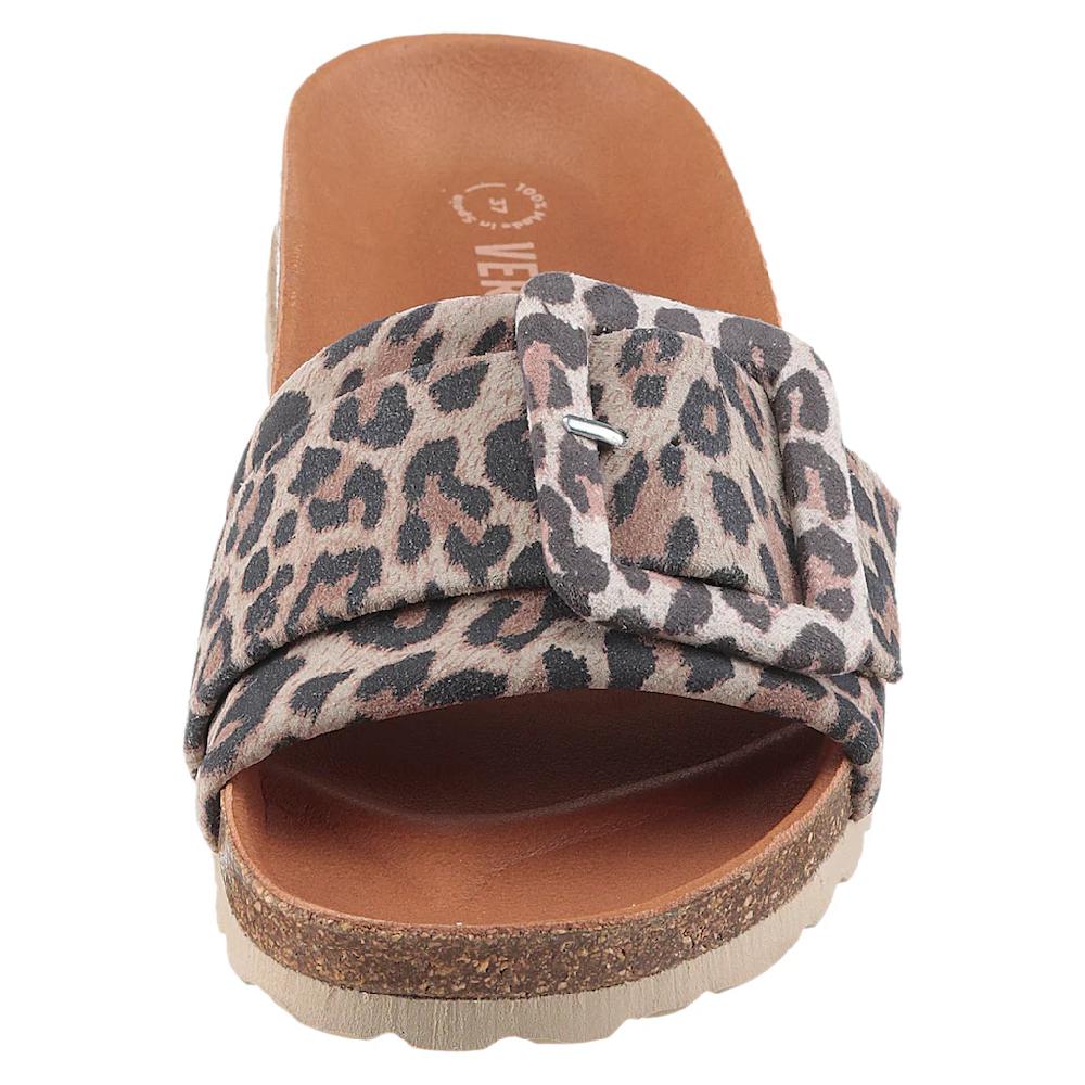 VERBENAS Pantolette »Reiko Leopardo Grande« Sommerschuh Schlappen Für Strand- Und Badeausflüge Geeignet