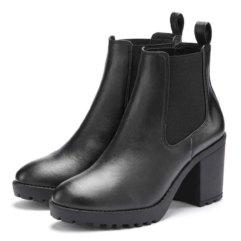 Vivance Chelseaboots Mit Blockabsatz & Stretch-Einsatz High-Heel-Stiefelette Ankle Boots ▷ Für