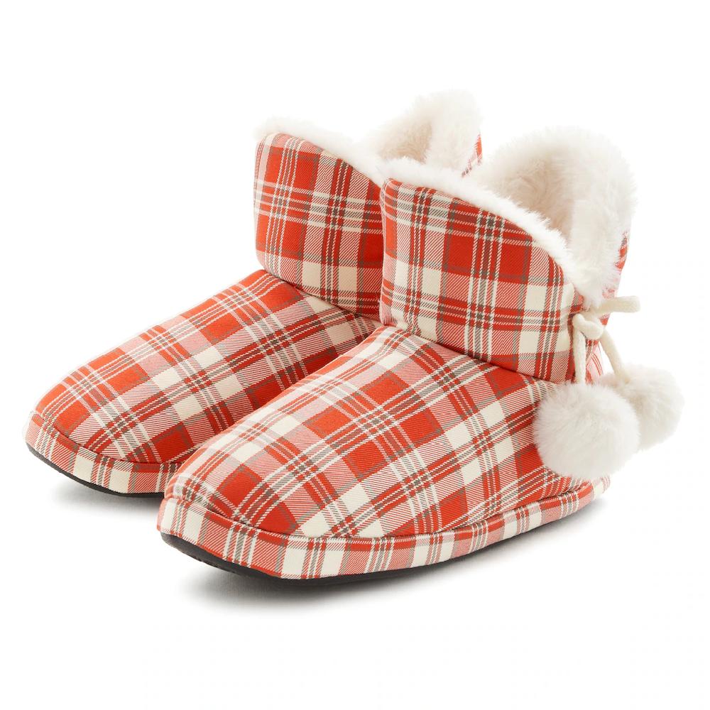 Vivance Hausschuh mit Bommelverzierung Pantolette Pantoffel Plüsch Hausschuhe VEGAN online bestellen