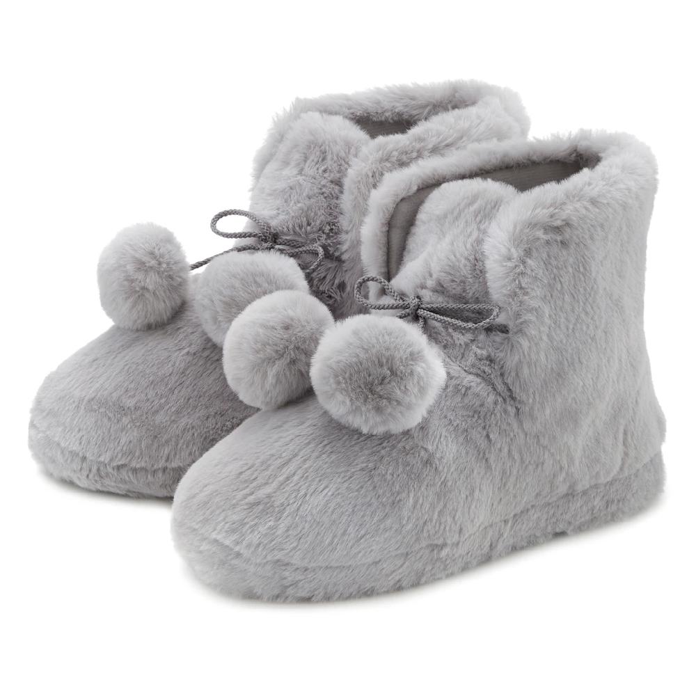 Vivance Hausschuh »Plüsch Hausschuhe « Pantolette Pantoffel Boots mit kuscheligem Fellimitat VEGAN online bestellen