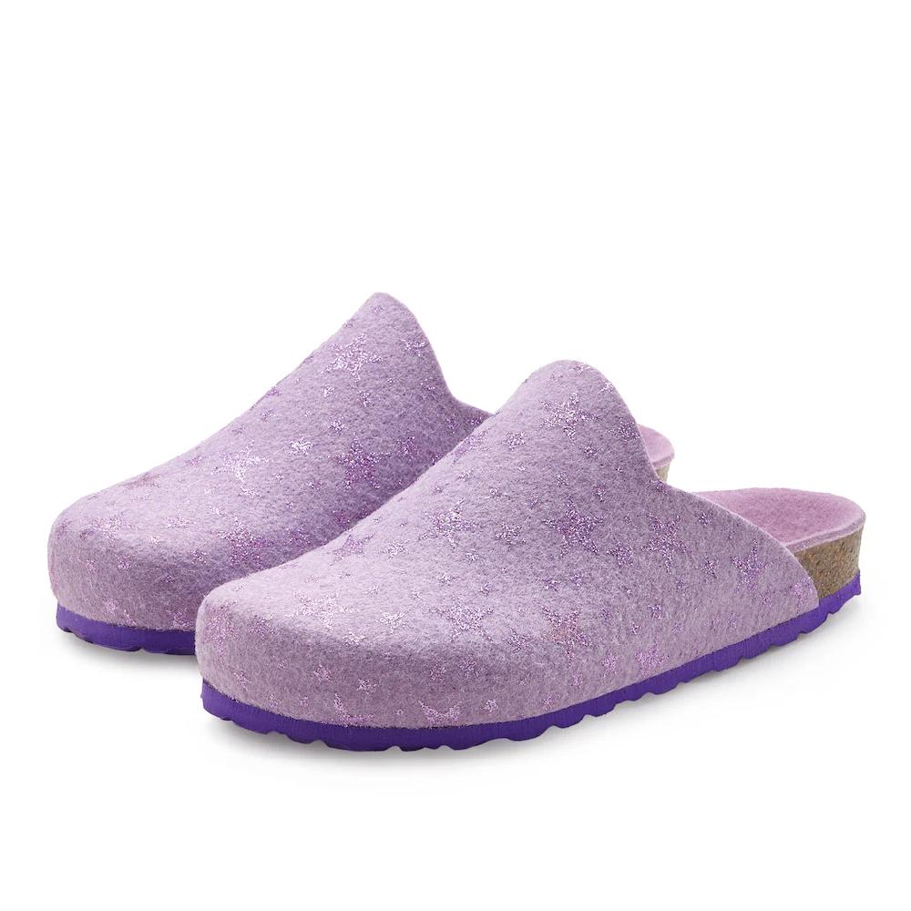 Vivance Pantolette »Hausschuh Clog Pantoffel « aus Filz mit wärmenden Korkfußbett & Sternenprint