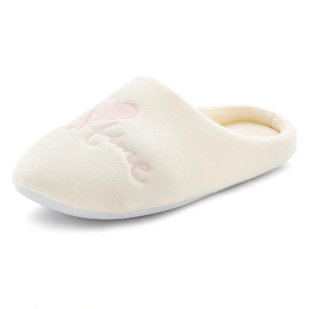 Vivance Pantolette »Hausschuh Pantoffel Clog « Mit Verspieltem Schriftzug VEGAN