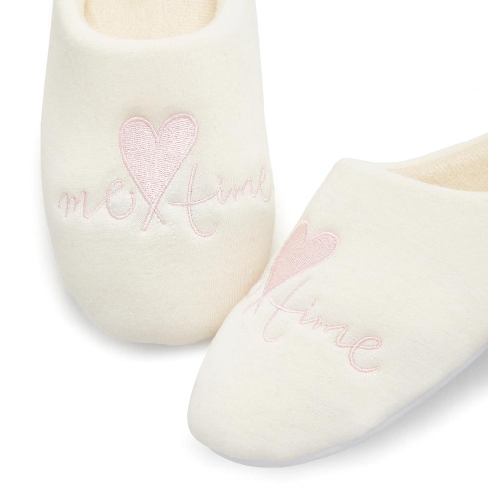 Vivance Pantolette »Hausschuh Pantoffel Clog « Mit Verspieltem Schriftzug VEGAN