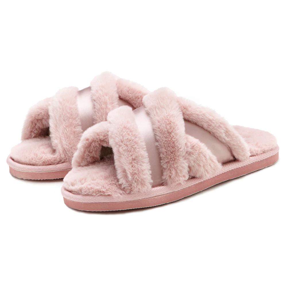 Vivance Pantolette »Hausschuh Pantolette Pantoffel Mule Offener Schuh « Mit Kreuzbandage VEGAN