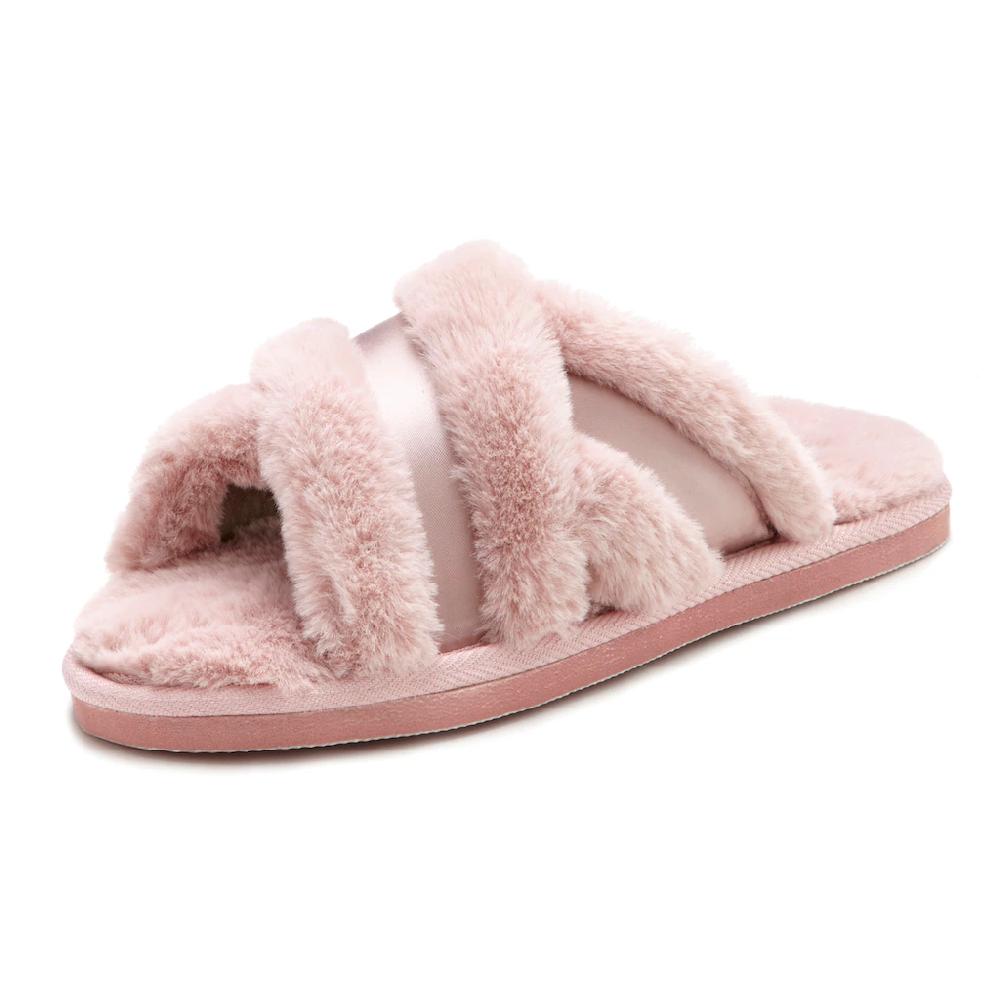 Vivance Pantolette »Hausschuh Pantolette Pantoffel Mule offener Schuh « mit Kreuzbandage VEGAN