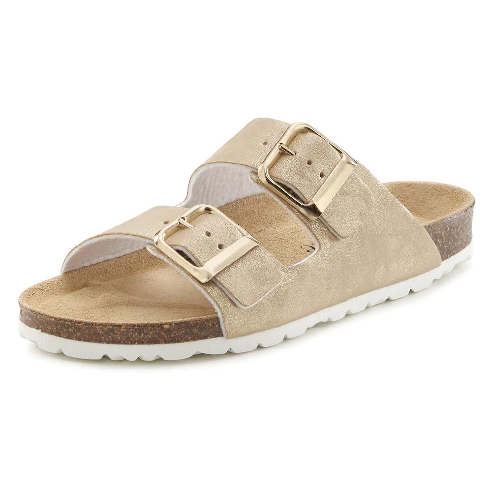 Vivance Pantolette Mule Sandale Offener Schuh Mit Softer Innensohle Und Korkfußbett