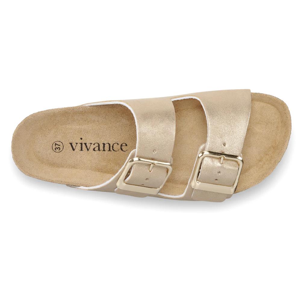 Vivance Pantolette Mule Sandale Offener Schuh Mit Softer Innensohle Und Korkfußbett