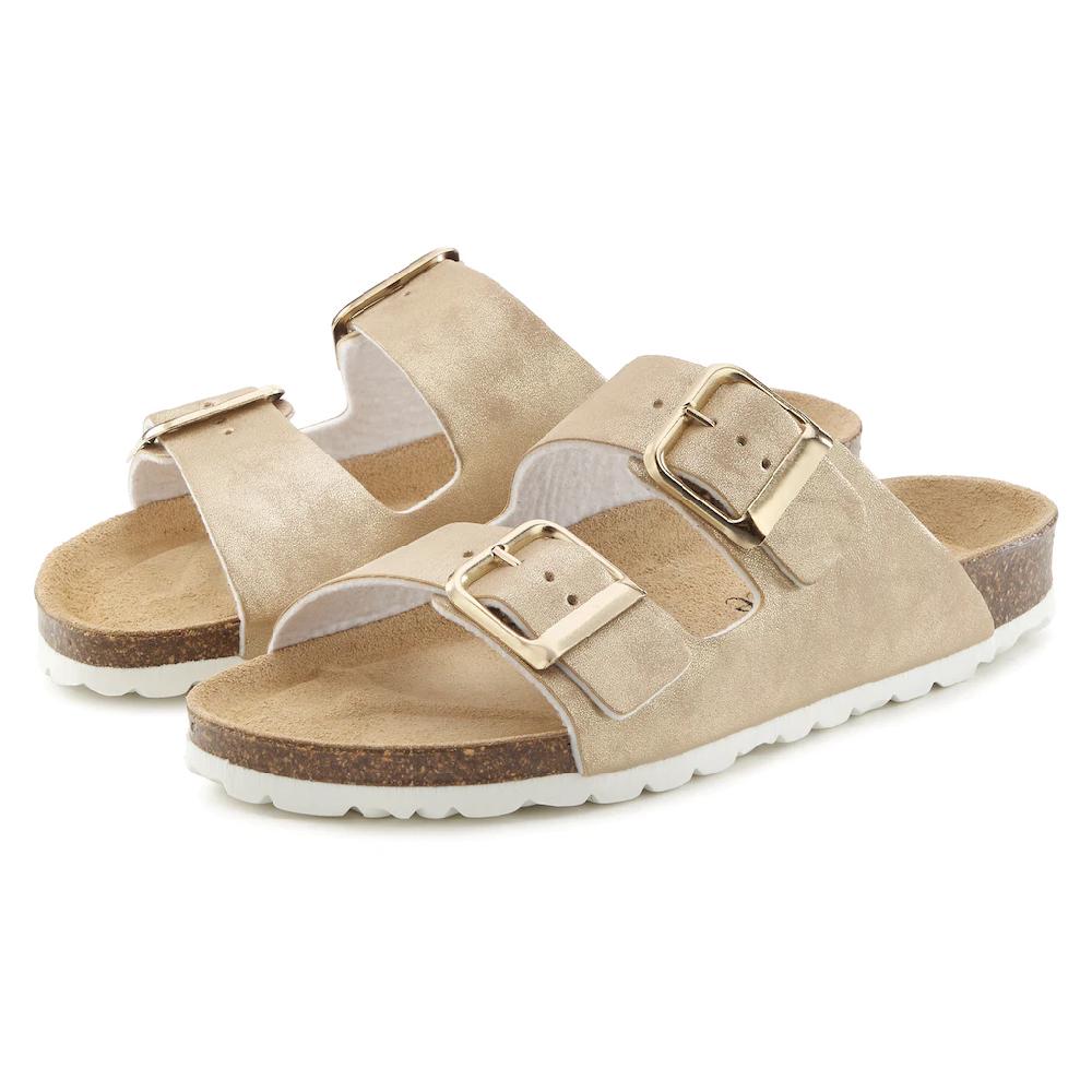 Vivance Pantolette Mule Sandale offener Schuh mit softer Innensohle und Korkfußbett