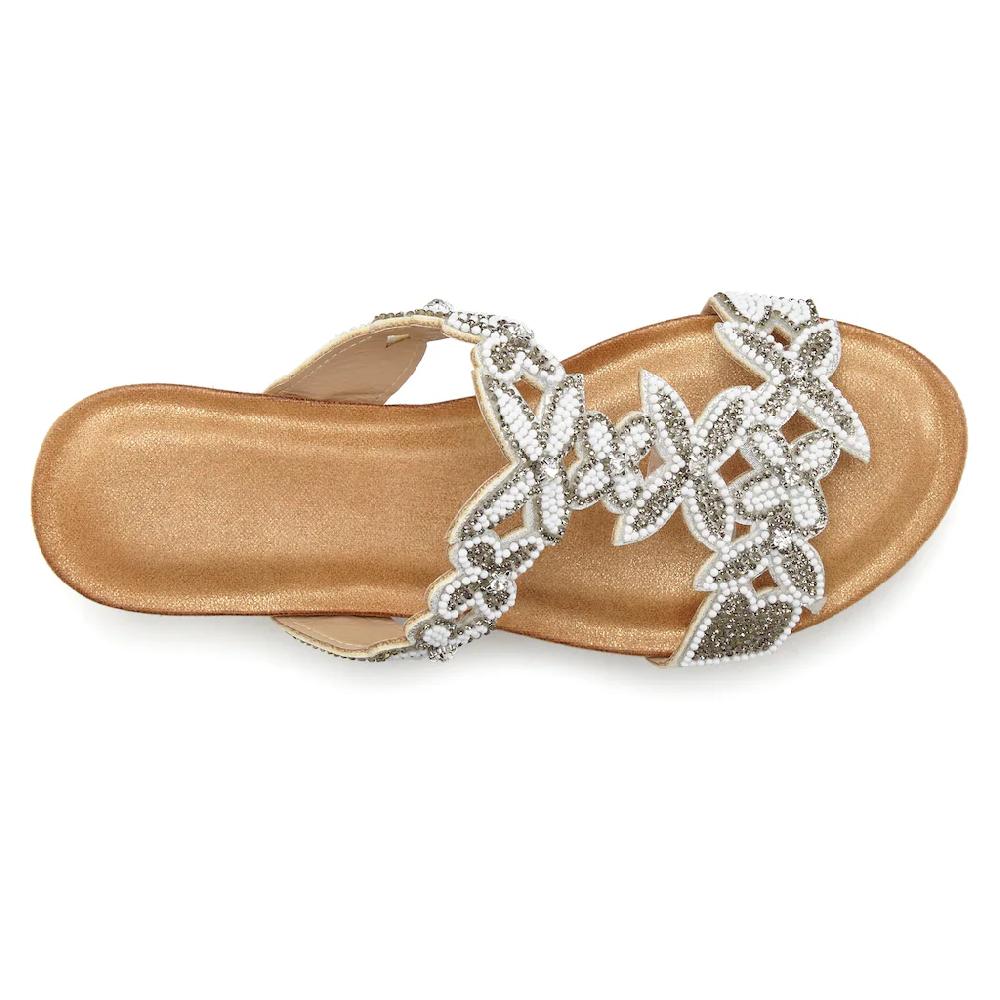 Vivance Pantolette »Mule Sommerschuh Sandale « Mit Keilabsatz Und Modischen Glitzerdetails