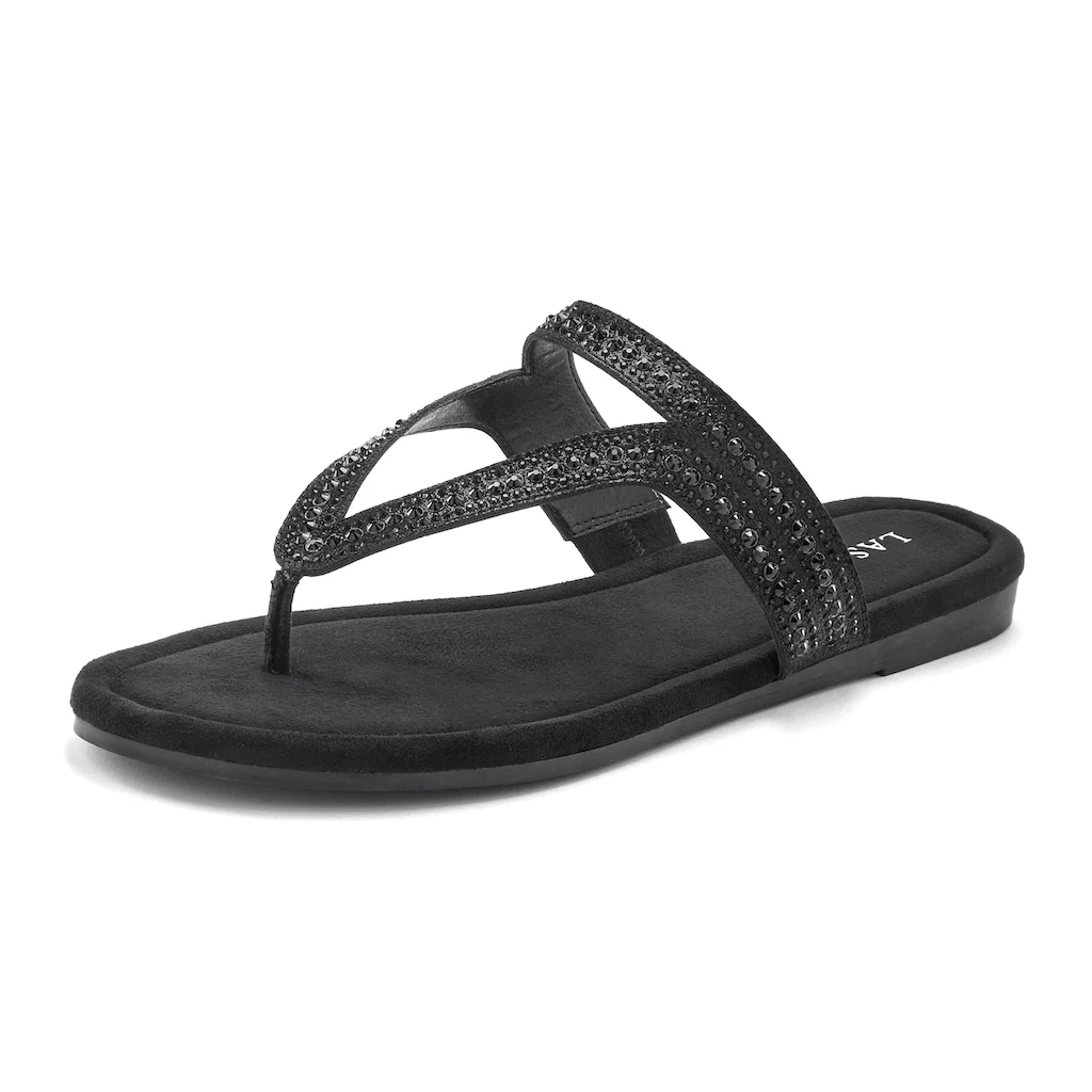 Vivance Pantolette Sandale Pantolette Mit Schmucksteinchen