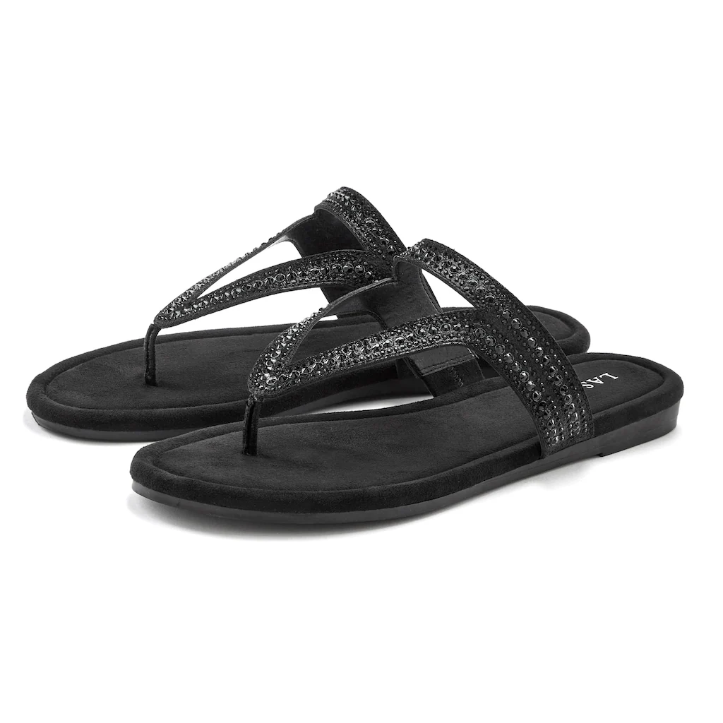 Vivance Pantolette Sandale Pantolette mit Schmucksteinchen