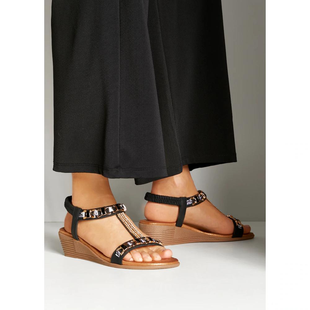 Vivance Sandalette Sandale Sommerschuh Mit Keilabsatz Und Elastischen Riemchen Online Kaufen