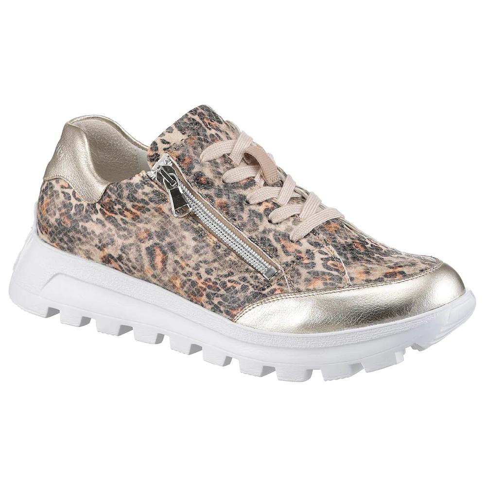 Waldläufer Plateausneaker »H-AJALA« Freizeitschuh Halbschuh Schnürer in Leo-Optik Komfortweite H bestellen