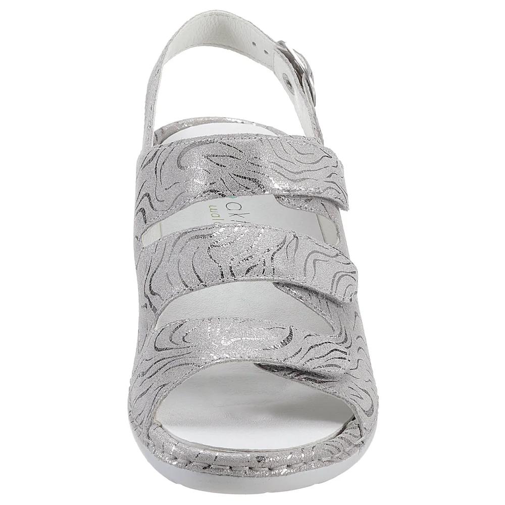 Waldläufer Riemchensandale »GUNNA« Sommerschuh Sandalette Keilabsatz In Metallic-Optik G-Weite Online Bestellen