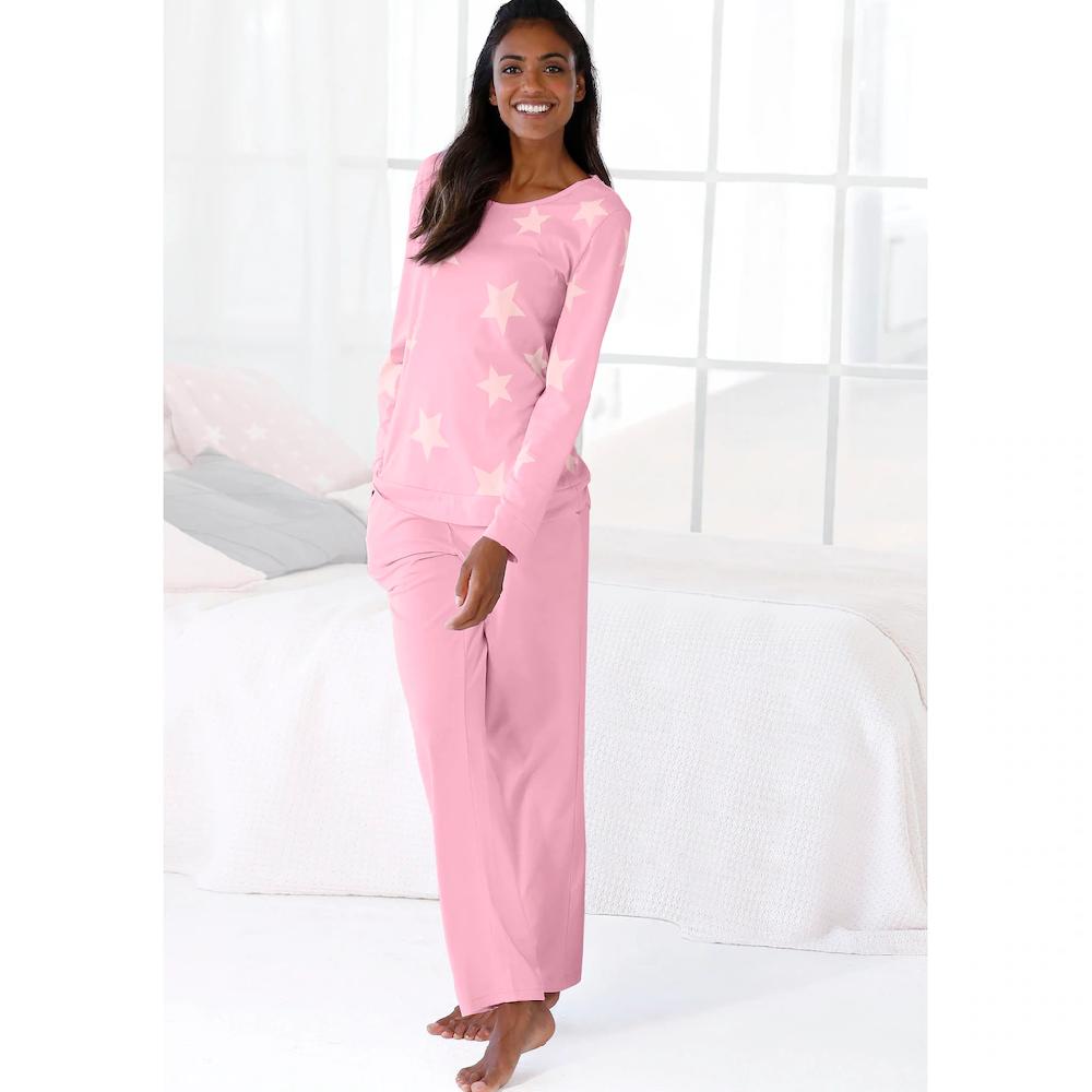 Arizona Pyjama (2 tlg.) in melierter Optik mit Sternen online bestellen