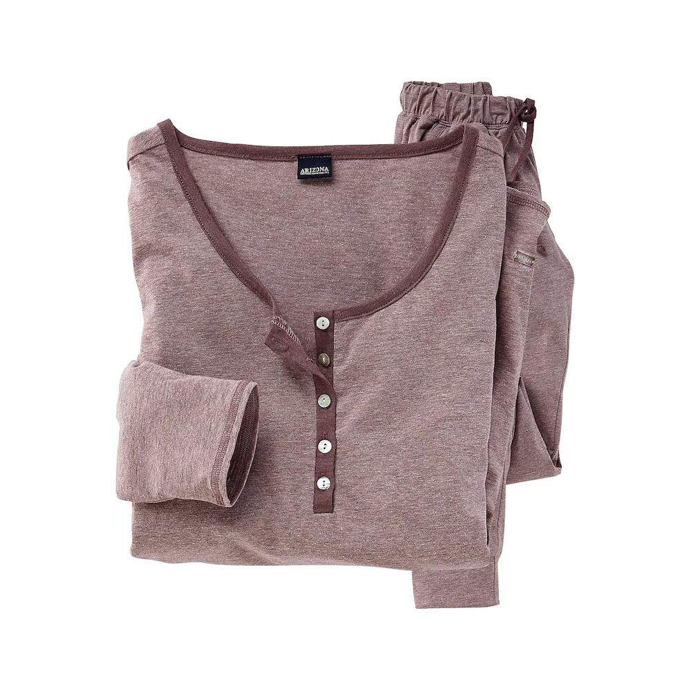 Arizona Pyjama (2 Tlg.) In Melierter Qualität Mit Knopfleiste Kaufen